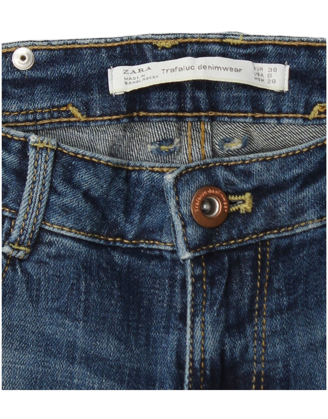 Zara Womens Distressed Skinny Jeans EU 38 Small W28 L26 Blue