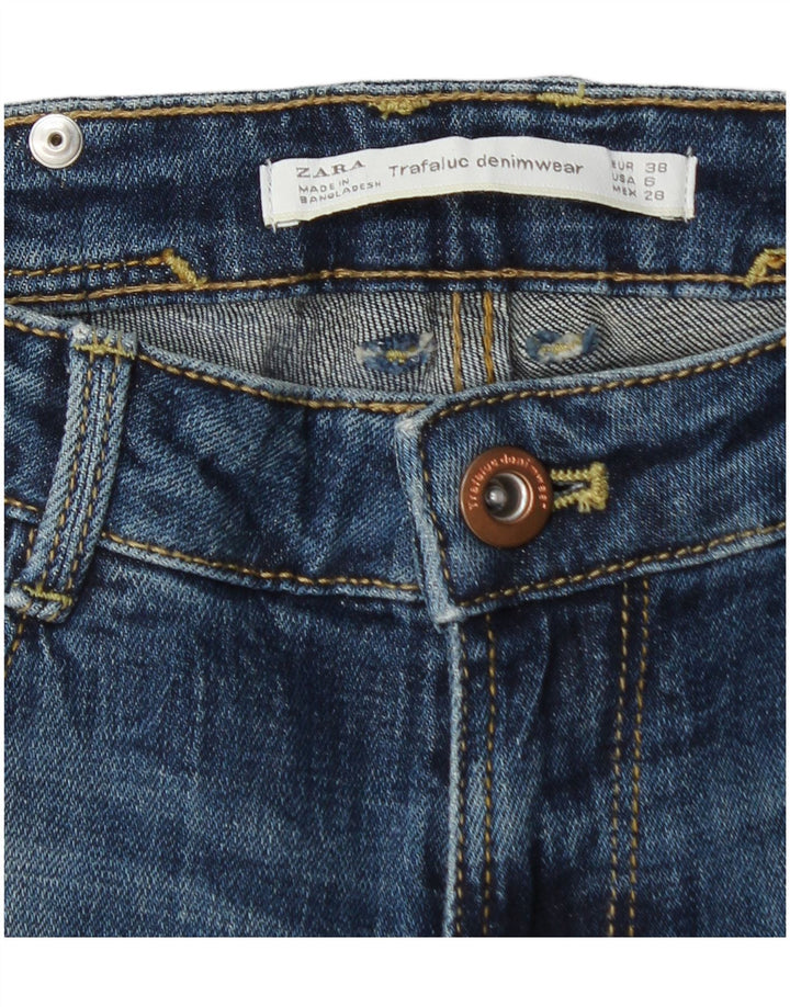 Zara Womens Distressed Skinny Jeans EU 38 Small W28 L26 Blue