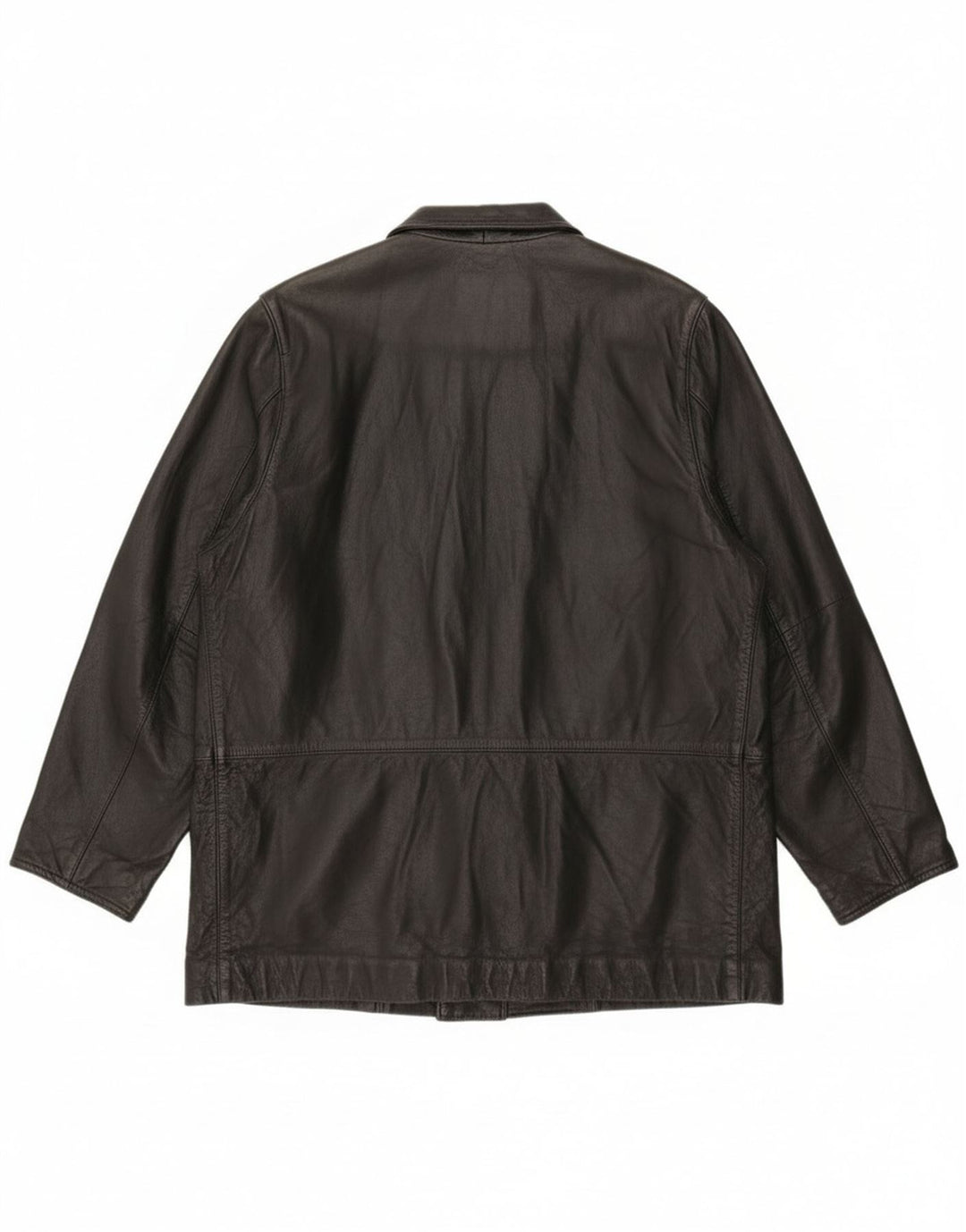 Vintage Γυναικείο Loose Fit Δερμάτινο Μπουφάν EU 46 XL Μαύρο Δερμάτινο