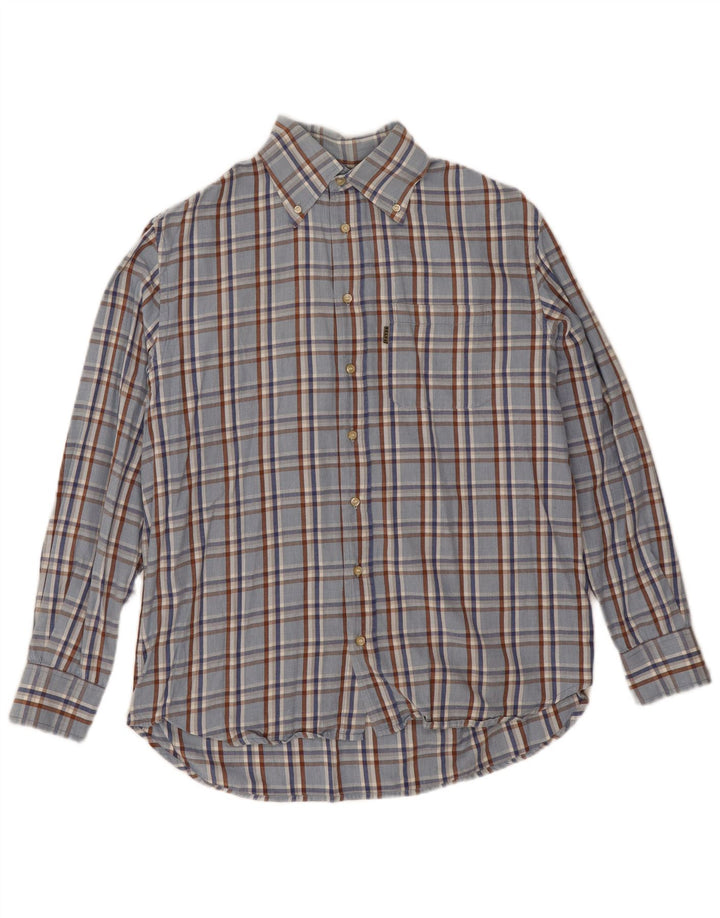 Ανδρικό πουκάμισο Belfe νούμερο 39 Medium Blue Check Cotton