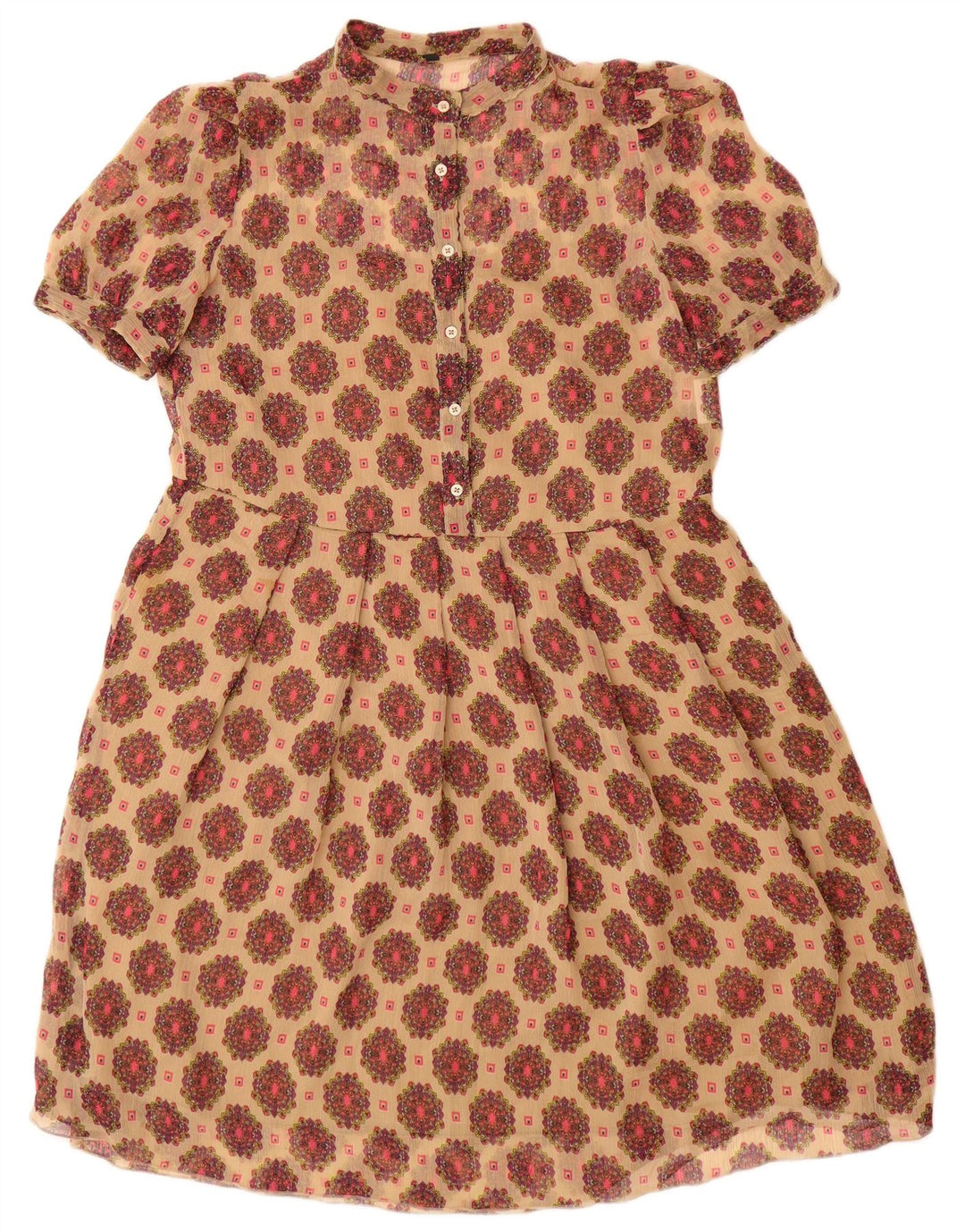 Γυναικείο φόρεμα Benetton A-Line UK 12 Medium Beige Floral