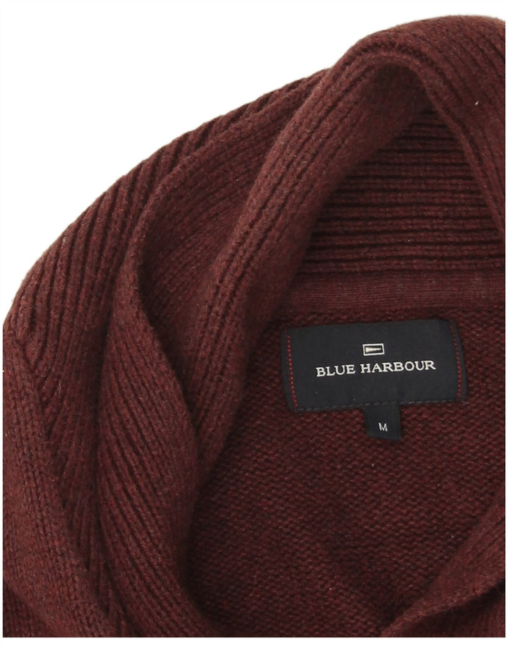 Ανδρικό πουλόβερ Marks & Spencer Blue Harbour Shawl Neck Jumper Medium Burgundy