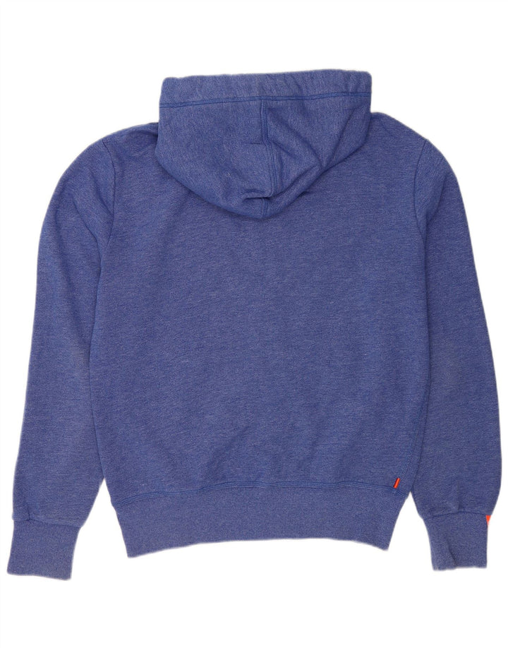 Ανδρικό πουλόβερ με κουκούλα με φερμουάρ Superdry, μεσαίο μπλε βαμβακερό