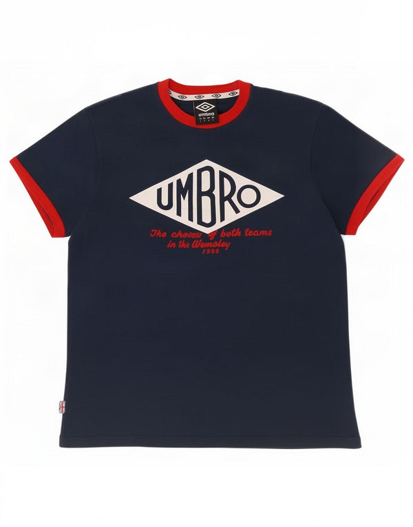 Ανδρικό γραφικό μπλουζάκι Umbro Top Small Navy Blue Cotton