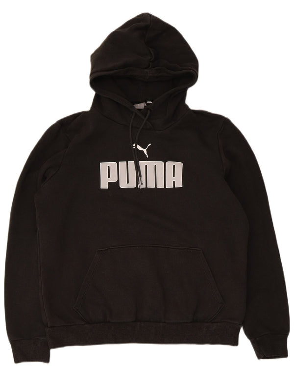 Puma Γυναικείο Γραφικό Hoodie Jumper UK 16 Large μαύρο βαμβακερό