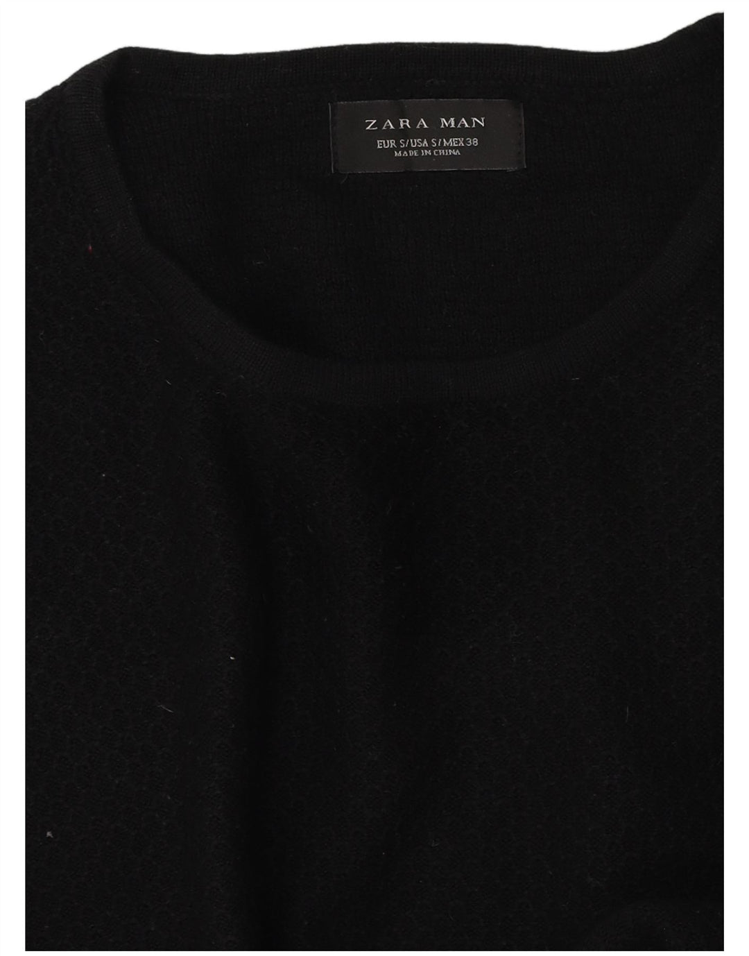 Ανδρικό πουλόβερ Zara Crew Neck Jumper Μικρό Μαύρο
