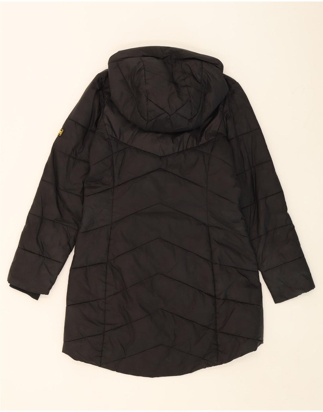 BARBOUR Womens Hooded Padded Coat UK 10 Small Black Polyamide