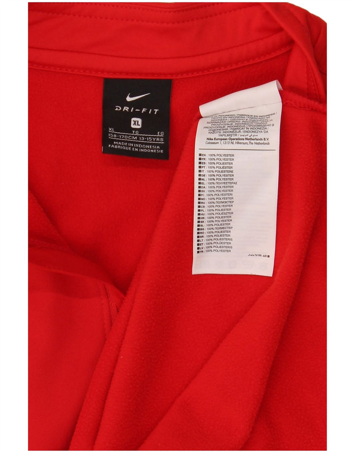 Φόρμα Nike Boys Dri Fit με φερμουάρ πουλόβερ φόρμα 13-14 ετών XL Red