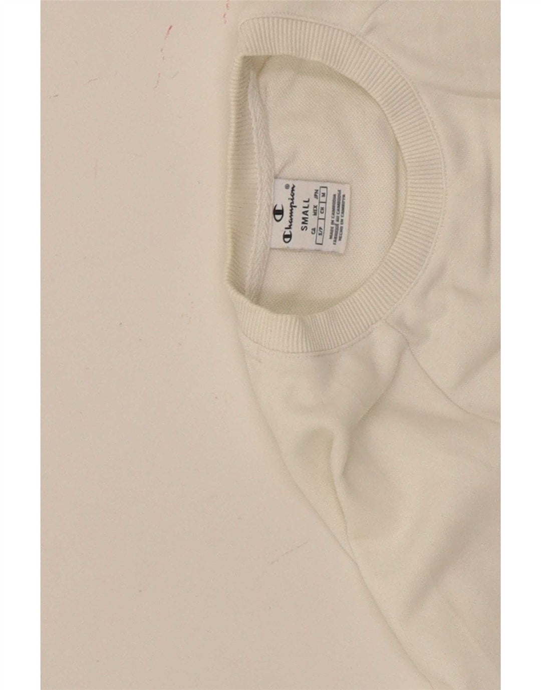 Champion Womens Oversized Crop Graphic Μακρυμάνικο UK 10 Small White