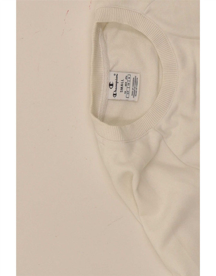 Champion Womens Oversized Crop Graphic Μακρυμάνικο UK 10 Small White