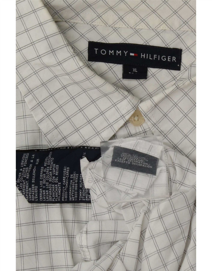 Ανδρικό πουκάμισο Tommy Hilfiger XL White Check Cotton