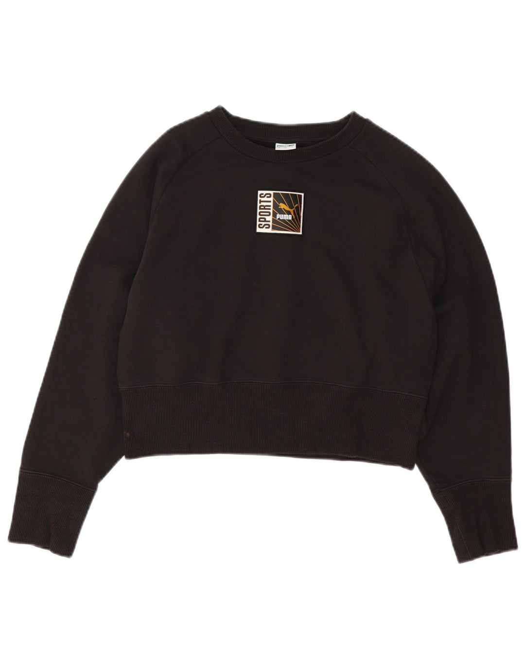 Γυναικεία φούτερ Puma Graphic Crop Jumper UK 14 Medium Black Cotton
