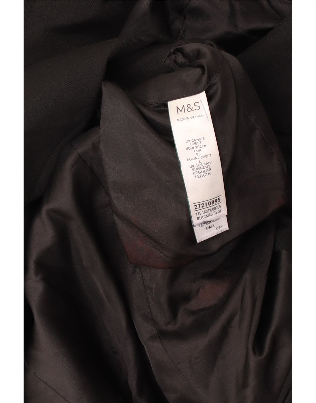 MARKS & SPENCER Ανδρικό σακάκι με 2 κουμπιά UK 40 μεσαίο μαύρο πολυεστέρα