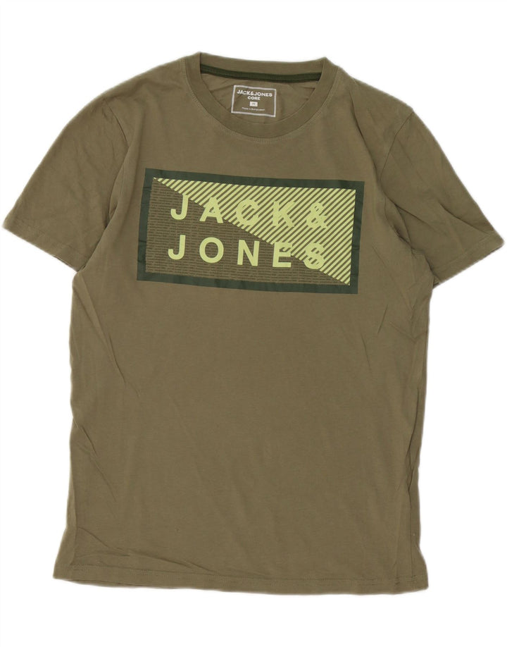 Ανδρικό γραφικό μπλουζάκι Jack & Jones Top Medium Khaki Cotton