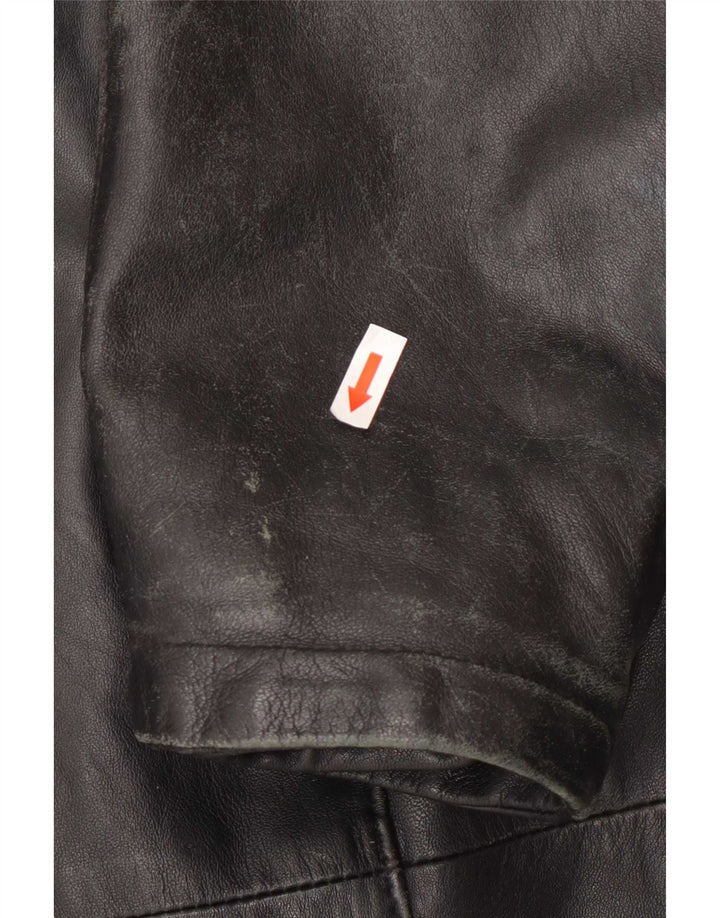 Kiros Γυναικείο Δερμάτινο Παλτό Oversized με Κουκούλα IT 48 XL Μαύρο