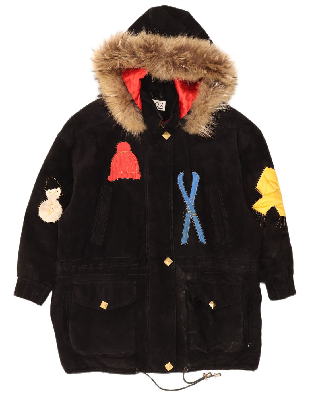 DINO' Z Γυναικείο παλτό με κουκούλα αντιανεμικό UK 14 μεσαίο μαύρο