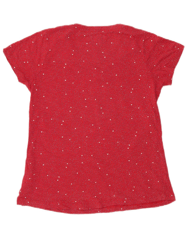 Γυναικείο T-Shirt FAT FACE Top UK 10 Small Red Spotted Cotton