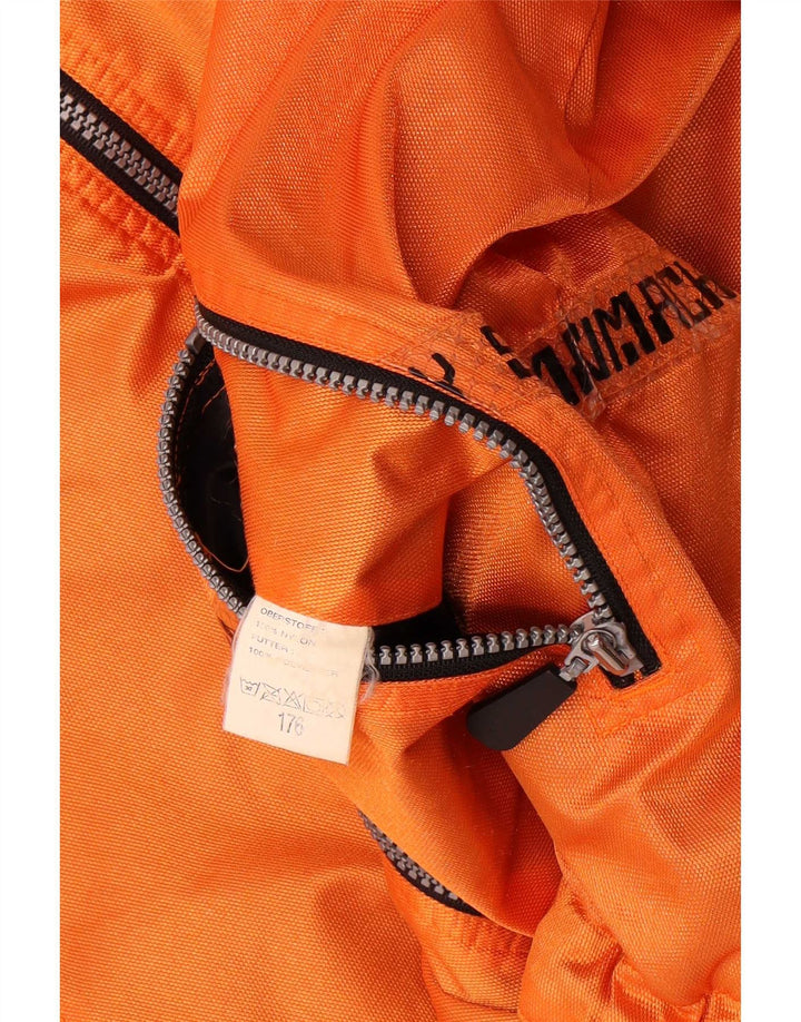 Vintage Boys Hooded Reversible Ski Jacket 15-16 Years Orange Nylon
