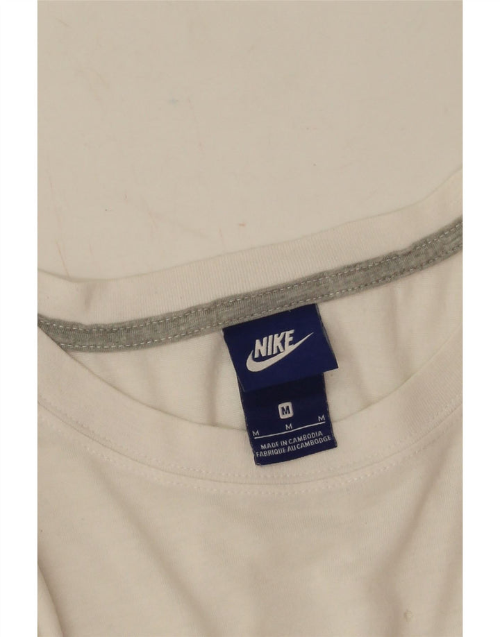 Γυναικείο γραφικό μπλουζάκι Nike τοπ UK 14 μεσαίου λευκού πολυεστέρα