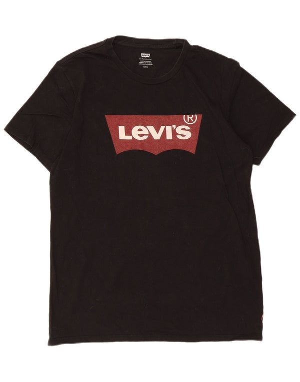 Ανδρικό γραφικό T-Shirt Levi's Top Μεσαίο μαύρο βαμβακερό