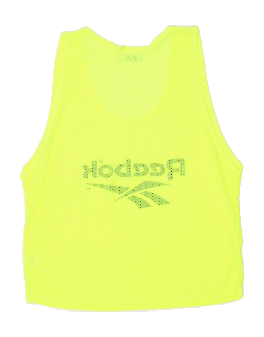REEBOK Womens Graphic Vest Top UK 14 Medium Yellow Polyamide Vintage Reebok and Second-Hand Reebok from Messina Hembry 