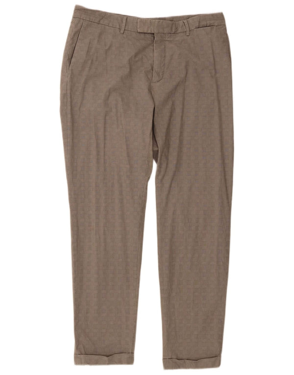 Massimo Dutti Ανδρικό κωνικό παντελόνι EU 42 Large W32 L29 Grey Check