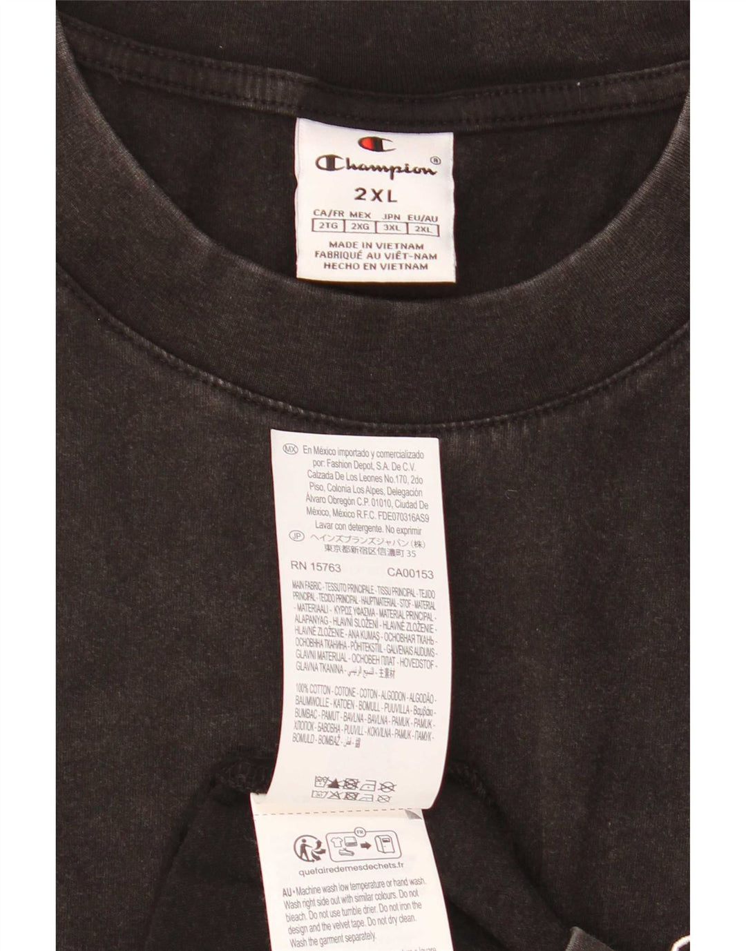 Ανδρικό T-Shirt Champion Top 2XL Μαύρο βαμβακερό