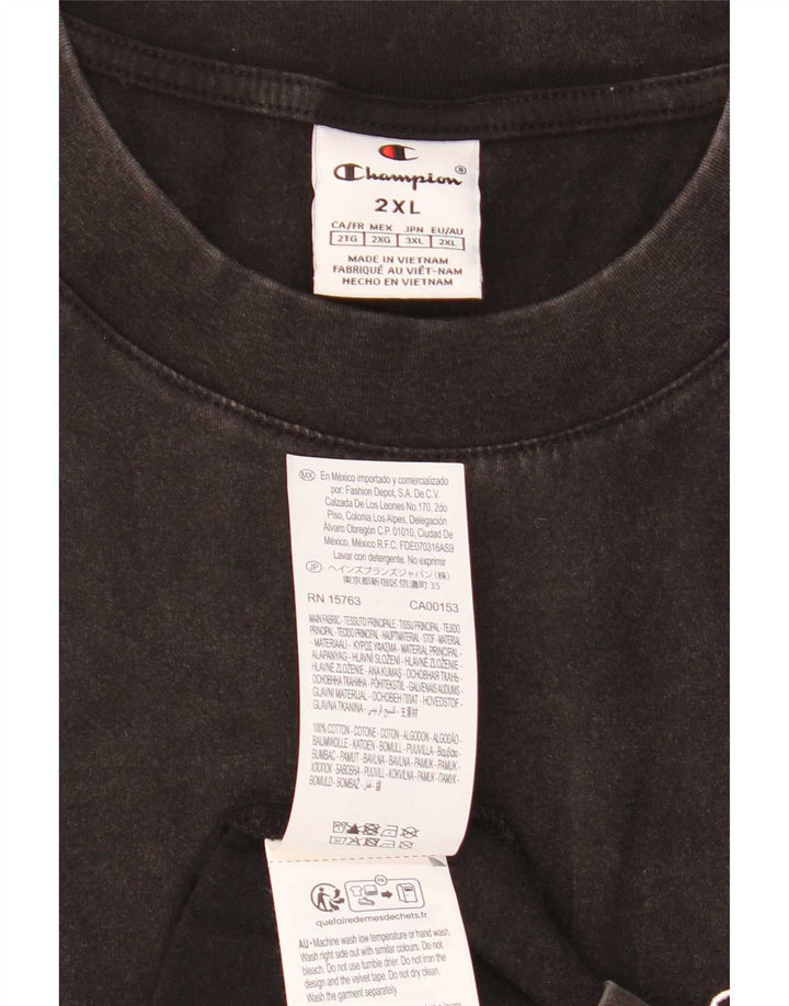 Ανδρικό T-Shirt Champion Top 2XL Μαύρο βαμβακερό