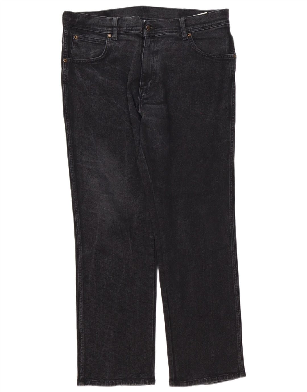 Ανδρικό τζιν Wrangler ίσιο W36 L30 μαύρο βαμβακερό