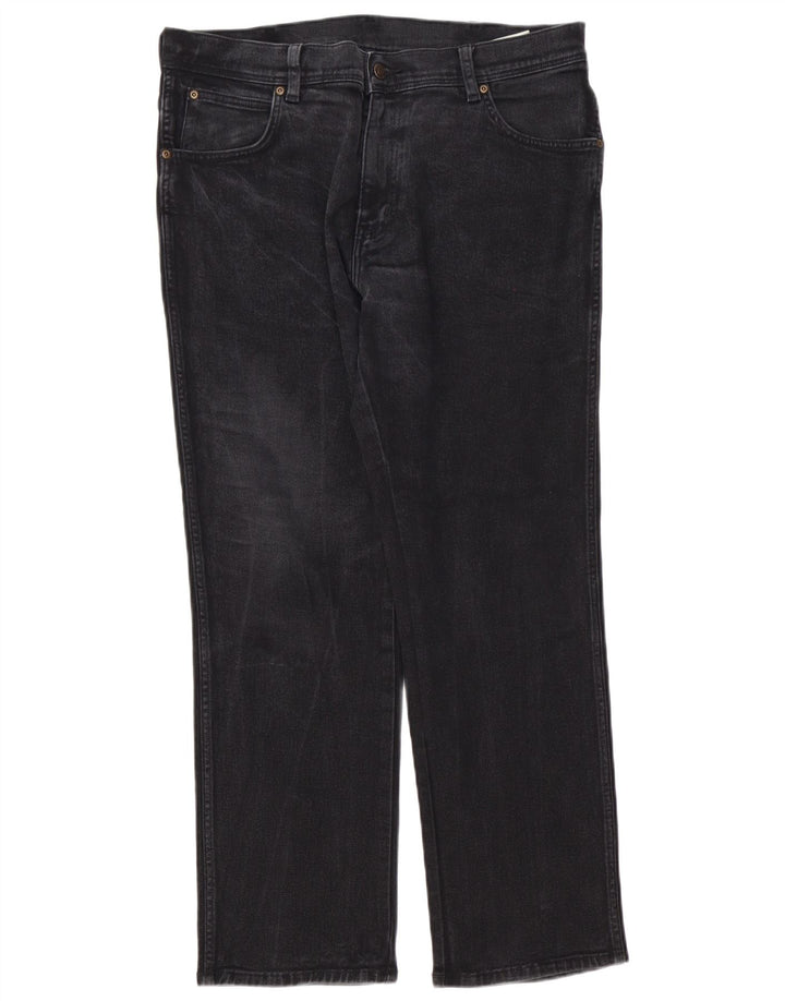 Ανδρικό τζιν Wrangler ίσιο W36 L30 μαύρο βαμβακερό