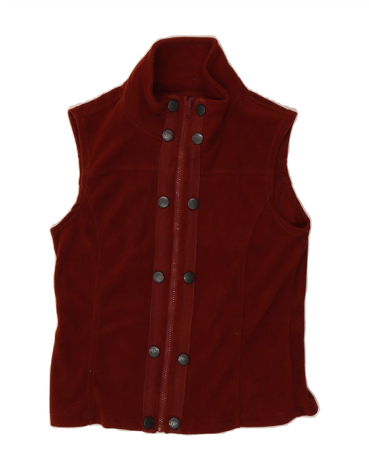 KHUJO Womens Fleece Gilet UK 10 Small Maroon Polyester Vintage KHUJO and Second-Hand KHUJO from Messina Hembry 