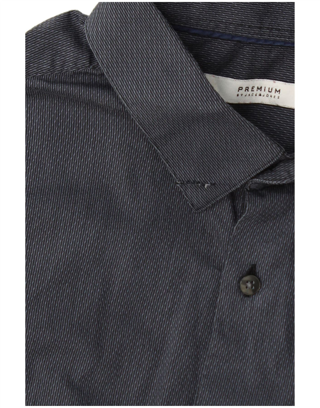 Ανδρικό πουκάμισο Jack & Jones 42 Large Grey Pinstripe Βαμβακερό