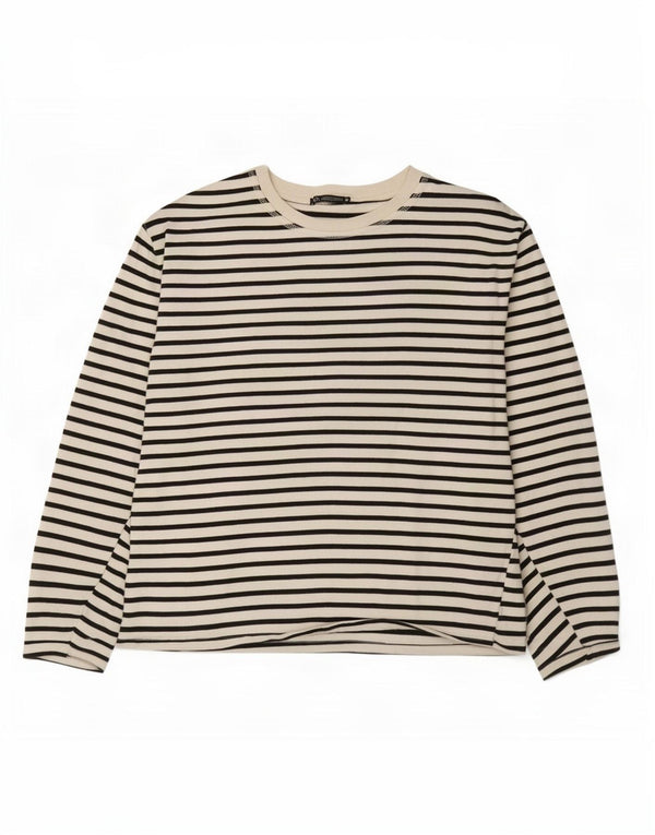 Zara γυναικείο τοπ μακρυμάνικο UK 18 XL Λευκό ριγέ