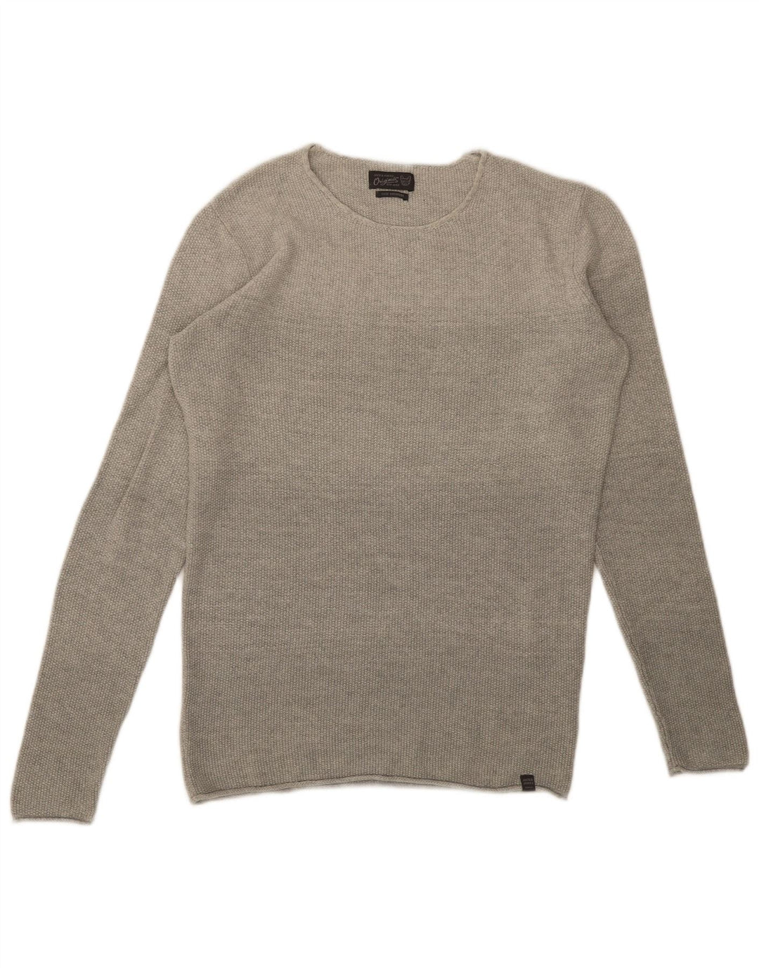 Jack & Jones Ανδρικό πουλόβερ με λαιμόκοψη μεσαίου γκρι βαμβακερό