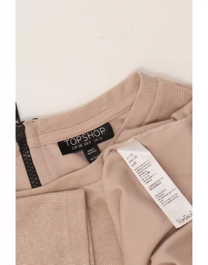 Γυναικείο T-Shirt Topshop Crop Top UK 10 Small Beige Polyester