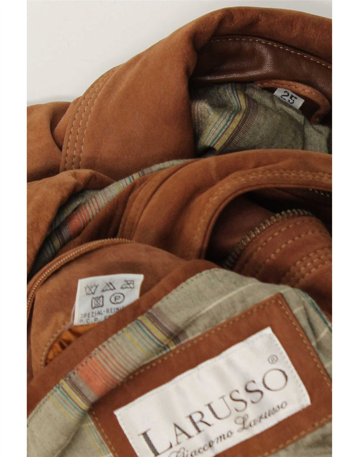 Ανδρικό Suede Jacket Giaccomo Larusso UK 42 XL Καφέ Δερμάτινο