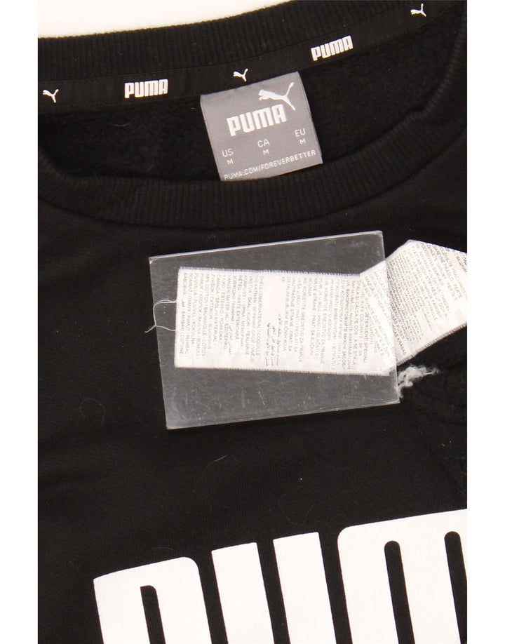 Ανδρικό γραφικό φούτερ PUMA, μεσαίο μαύρο βαμβακερό