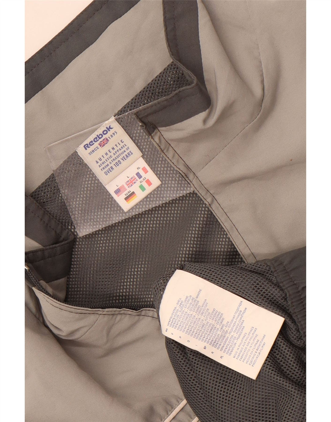 Ανδρική φόρμα φόρμας Reebok με γραφικά Top Jacket Μεγάλο γκρι χρώμα πολυεστέρα