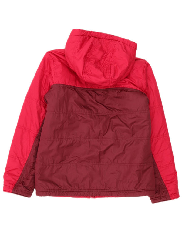 Patagonia Girls Hooded Jacket 11-12 Years Large Red Colourblock