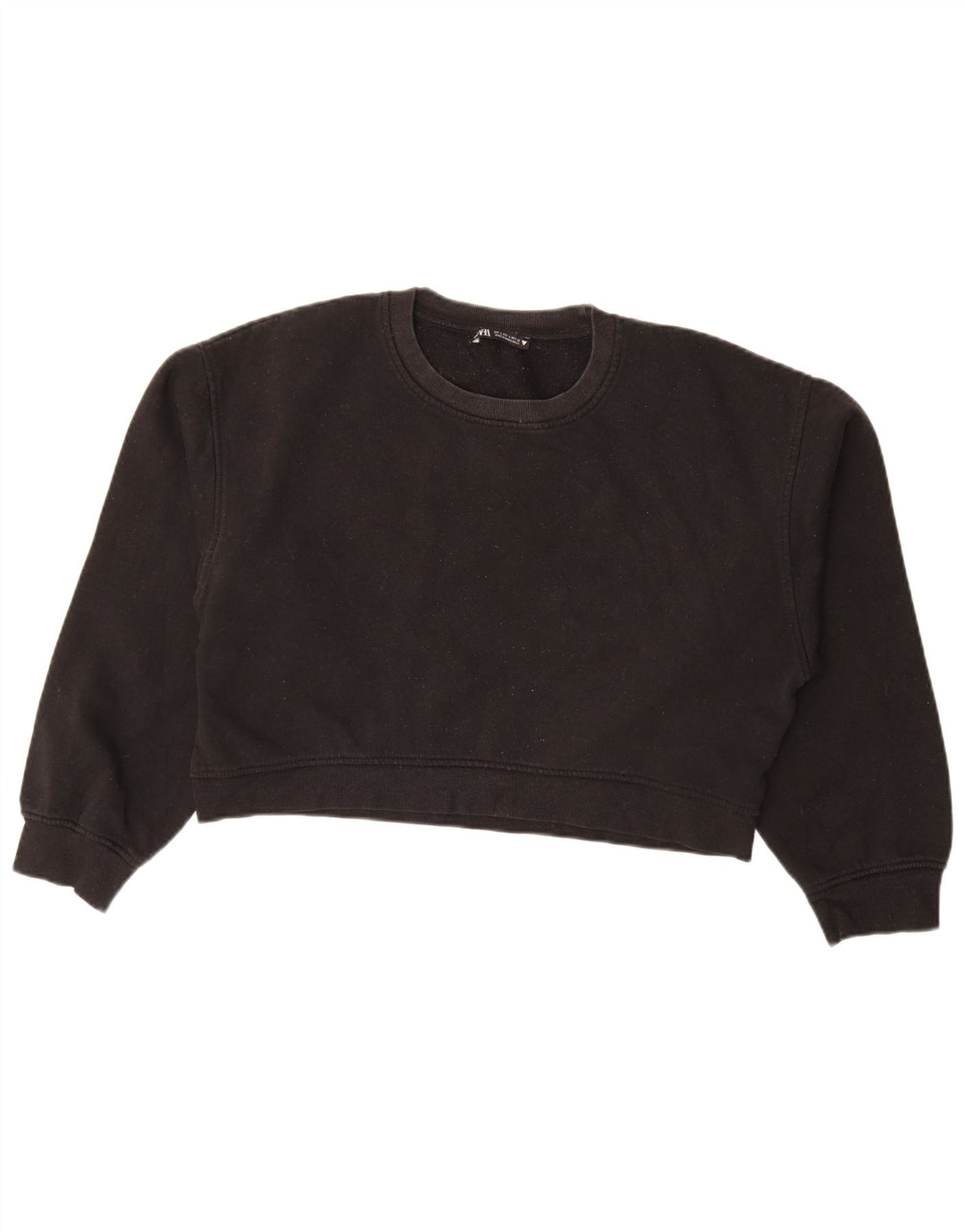Zara Γυναικεία φούτερ μεγάλης κλίμακας Crop Jumper UK 14 Large Μαύρο