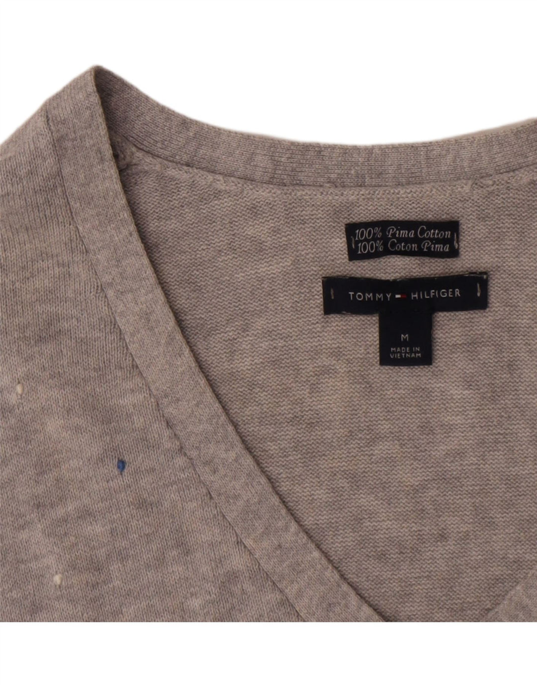 Tommy Hilfiger γυναικείο μακρυμάνικο UK 12 βαμβακερό μεσαίο γκρι στίγματα