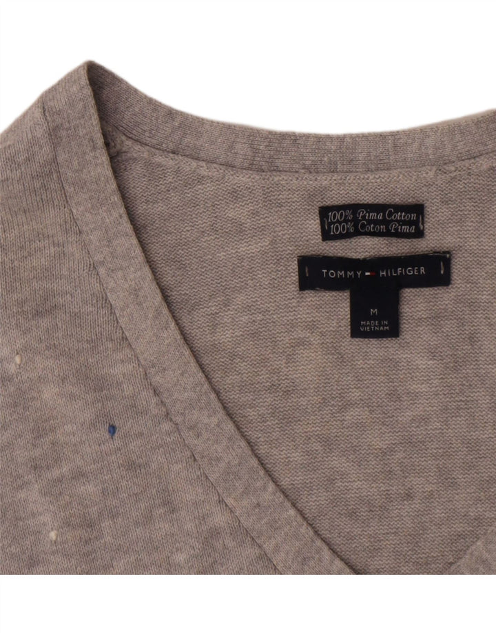 Tommy Hilfiger γυναικείο μακρυμάνικο UK 12 βαμβακερό μεσαίο γκρι στίγματα