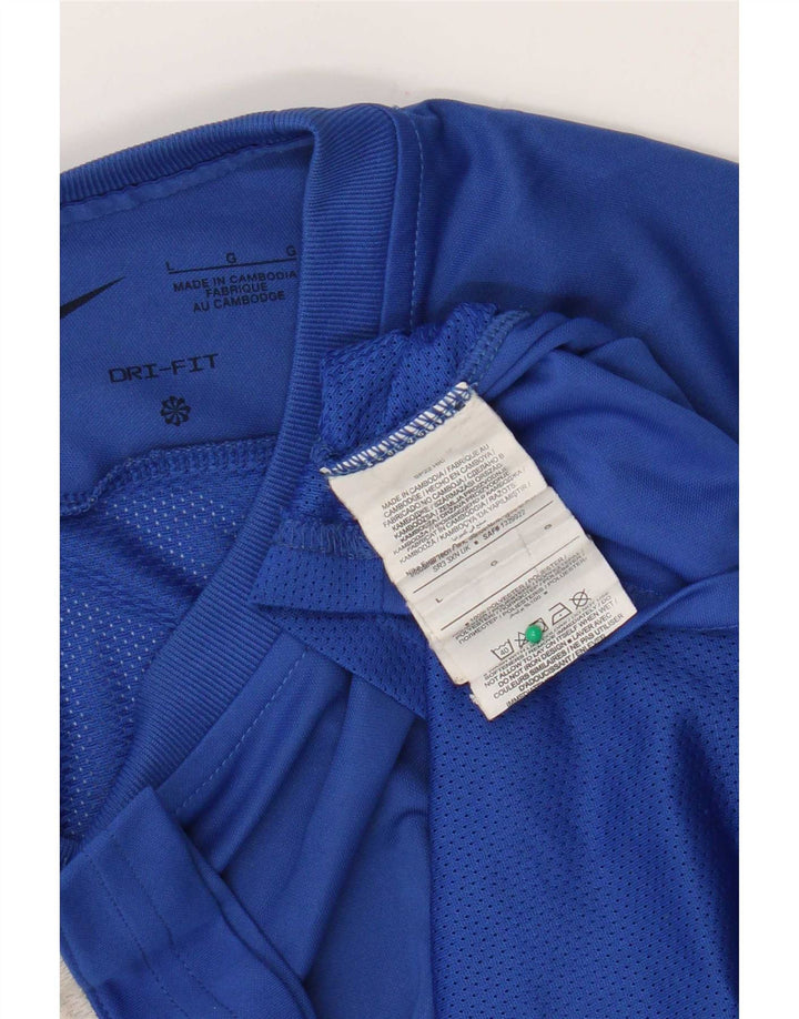Ανδρικό T-Shirt Nike Dri Fit Top Large Blue Colorblock Πολυεστέρας