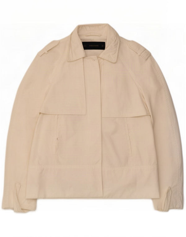 Zara Γυναικείο Στρατιωτικό Μπουφάν UK 14 Medium White Cotton