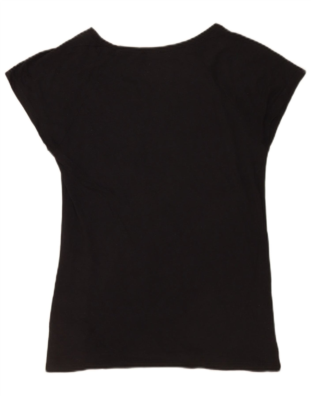 Zara Γυναικείο γραφικό T-Shirt Top UK 12 Μεσαίο μαύρο βαμβακερό