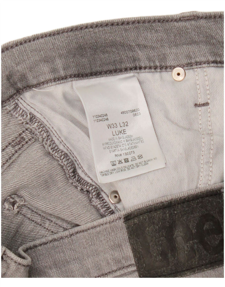 Lee Womens Luke Slim Jeans W33 L29 Γκρι βαμβακερό