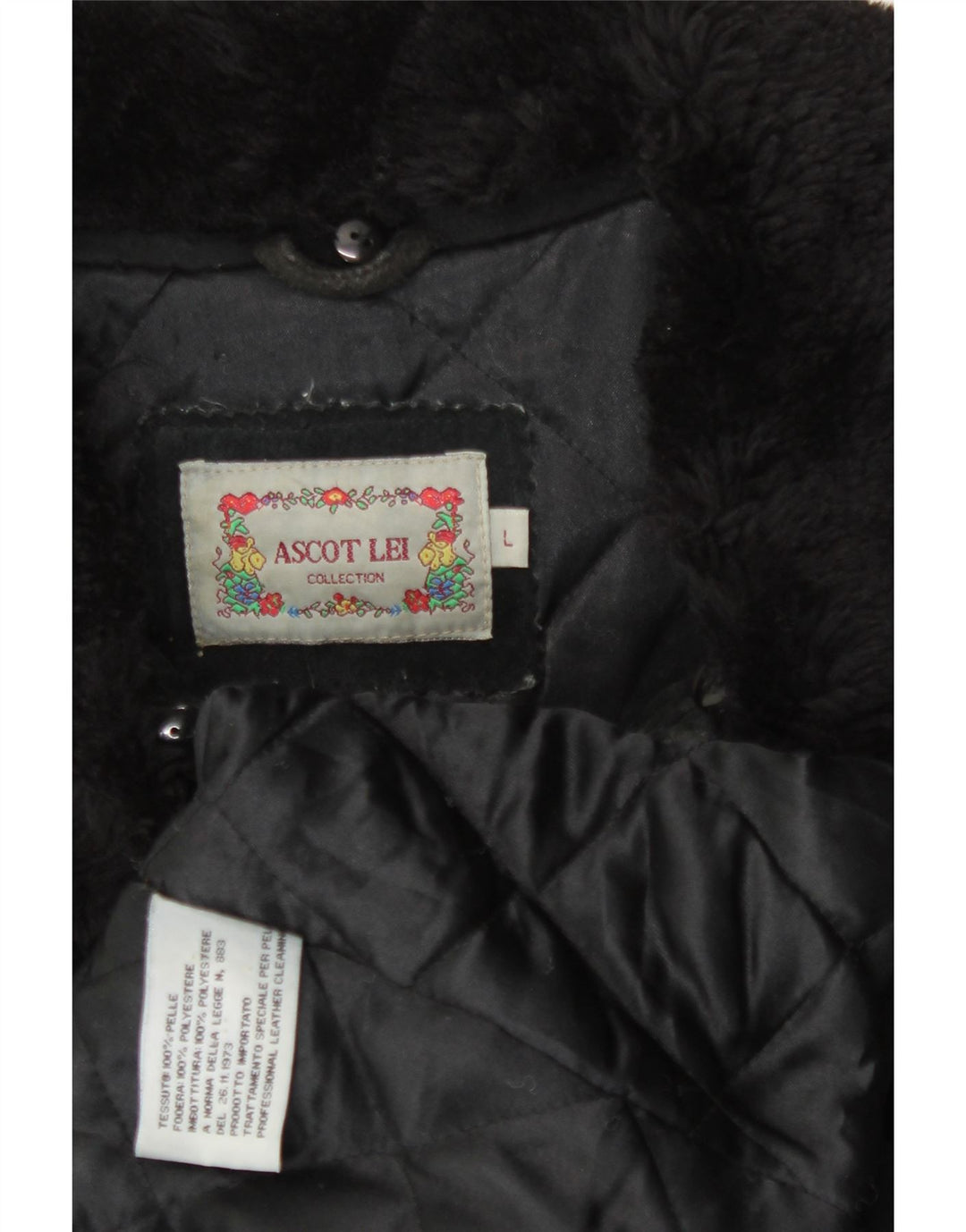 ASCOT Womens Suede Jacket UK 14 Large Black Leather