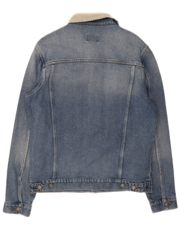 Lee Mens Riders Denim Jacket UK 40 Large Blue Colourblock Βαμβακερό