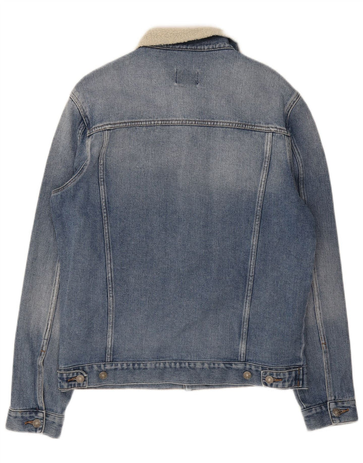 Lee Mens Riders Denim Jacket UK 40 Large Blue Colourblock Βαμβακερό