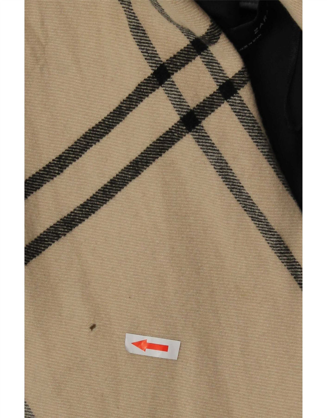 Zara Γυναικείο ανοιχτό παλτό UK 10 Small Beige καρό